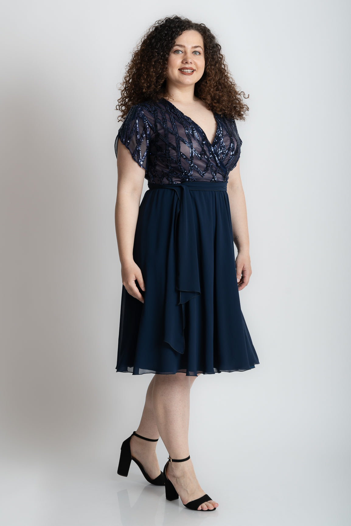 Rochie plus size bleumarin
