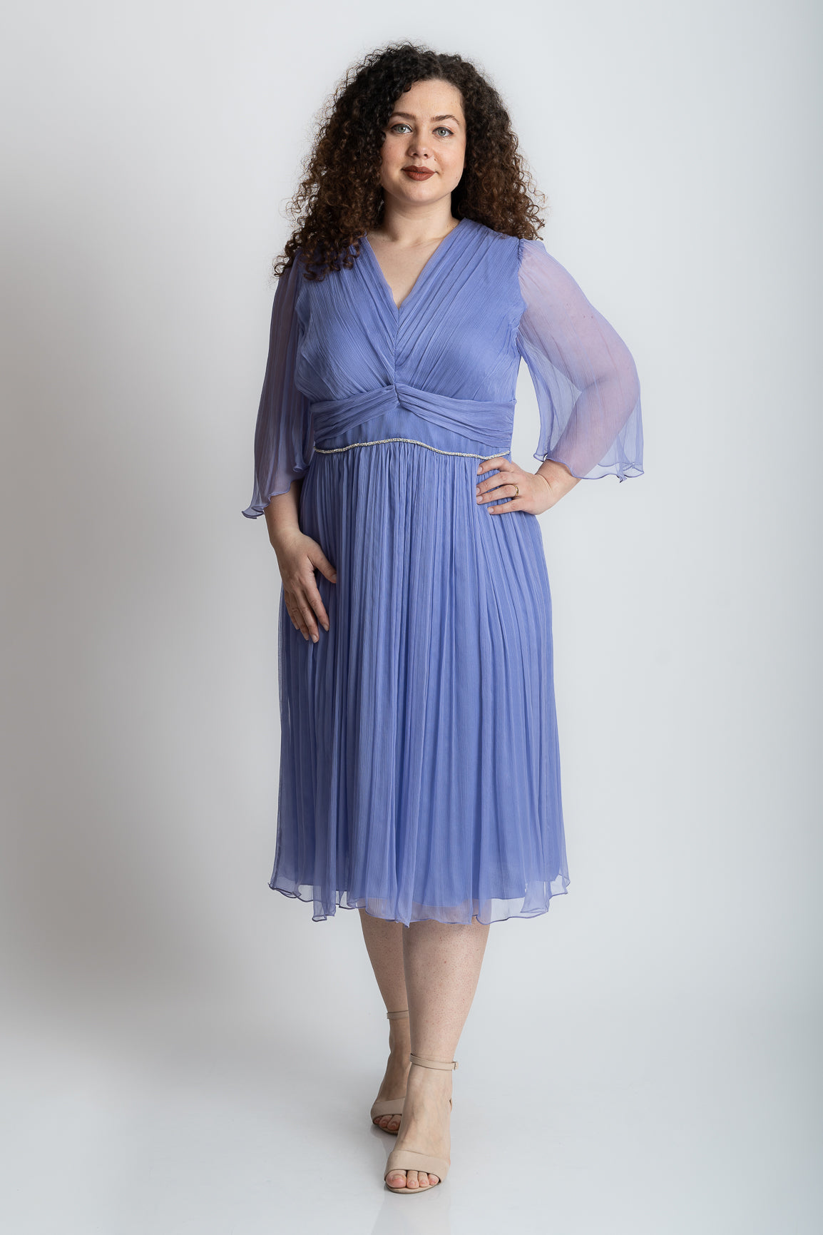 Rochie lavanda de ocazie din matase