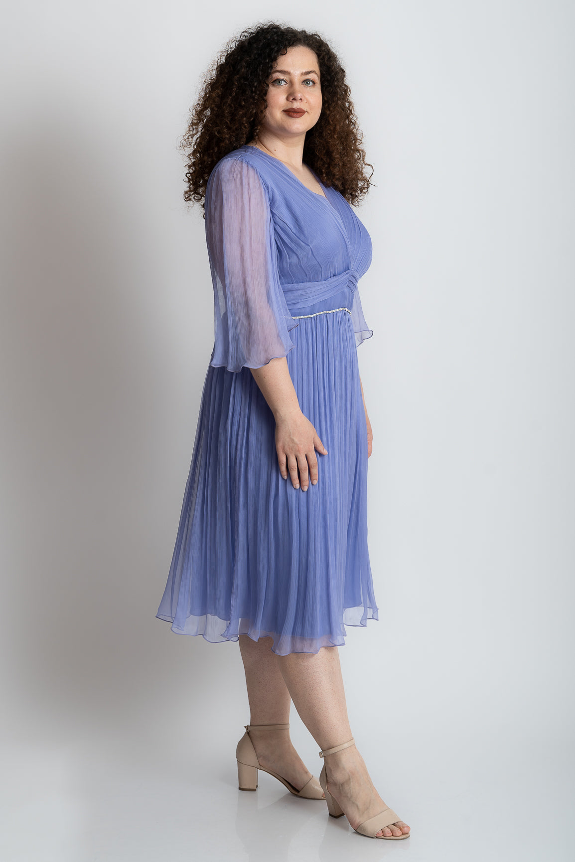 Rochie lavanda de ocazie din matase