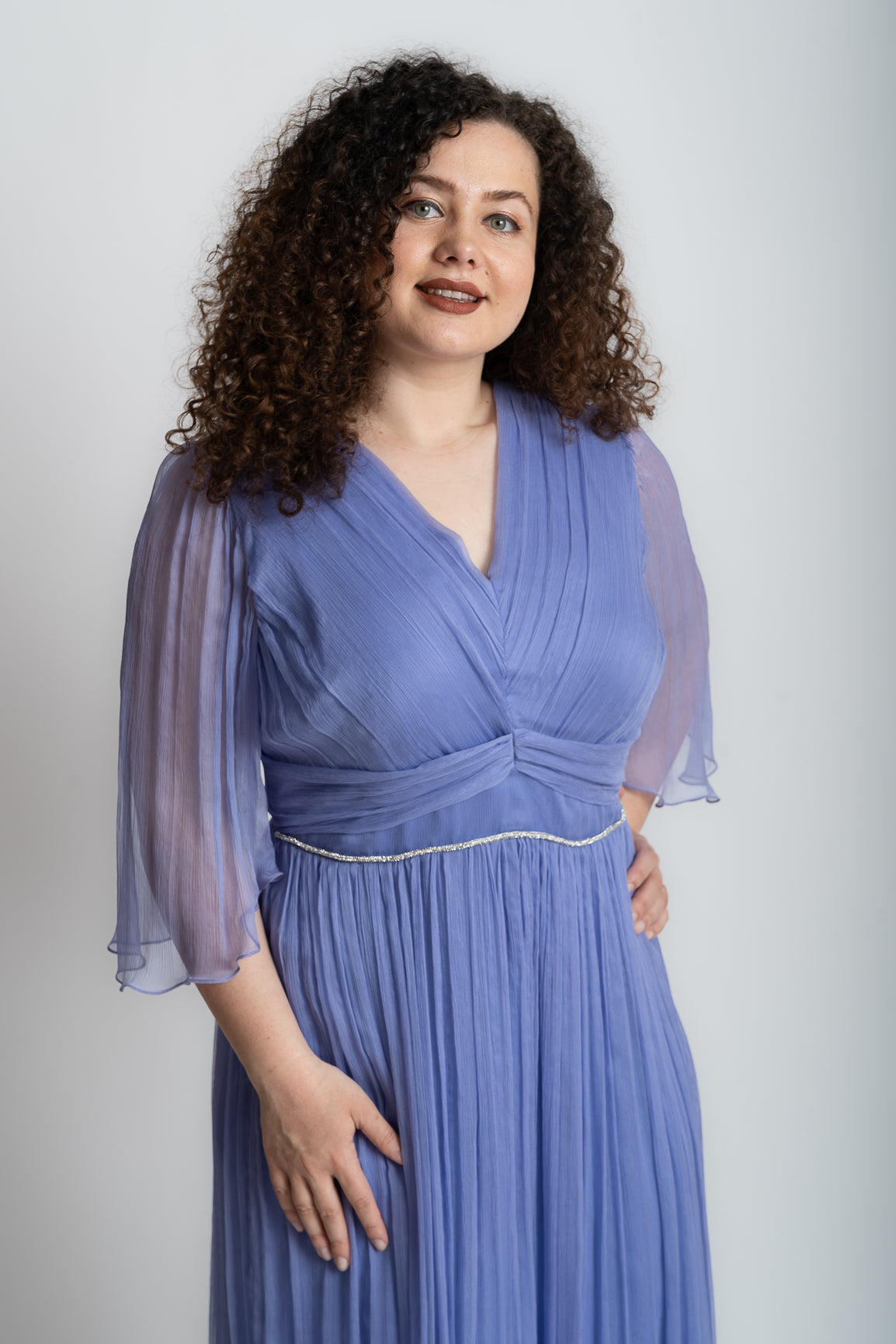 Rochie lavanda de ocazie din matase
