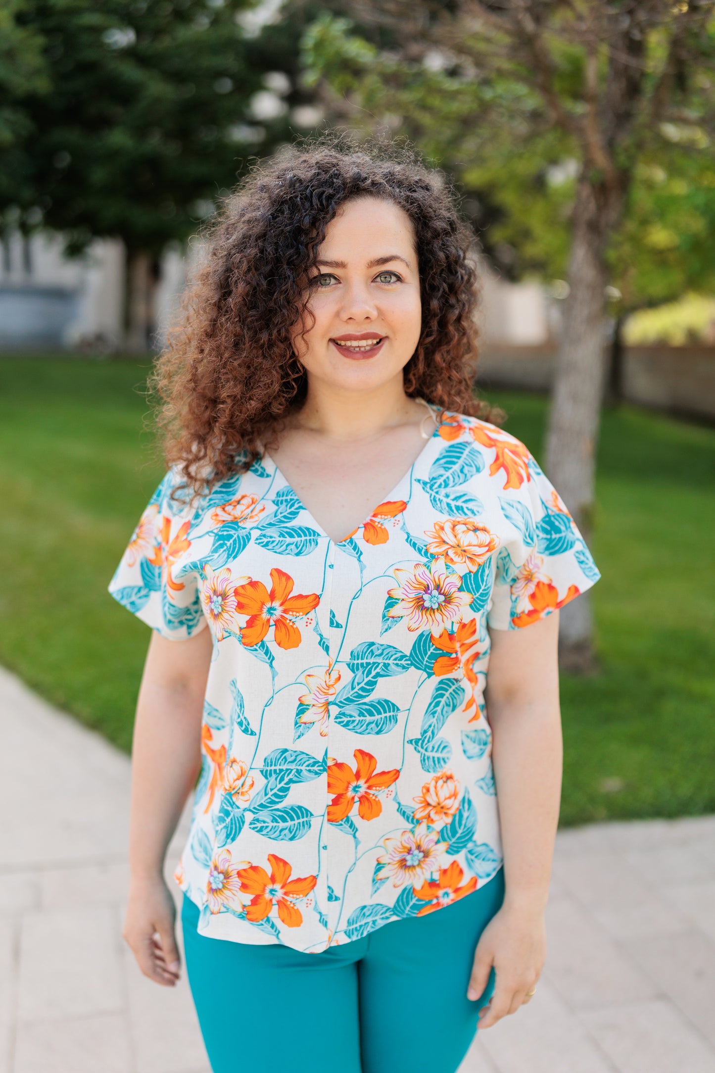 Bluza din in imprimata