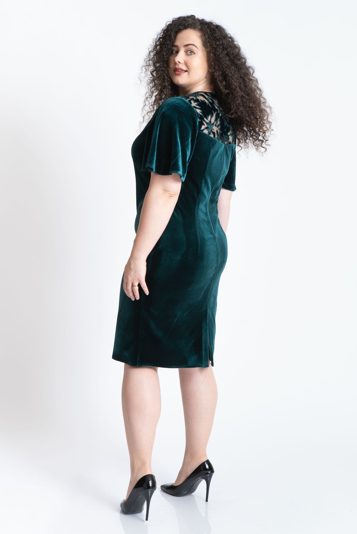 Rochie verde din catifea