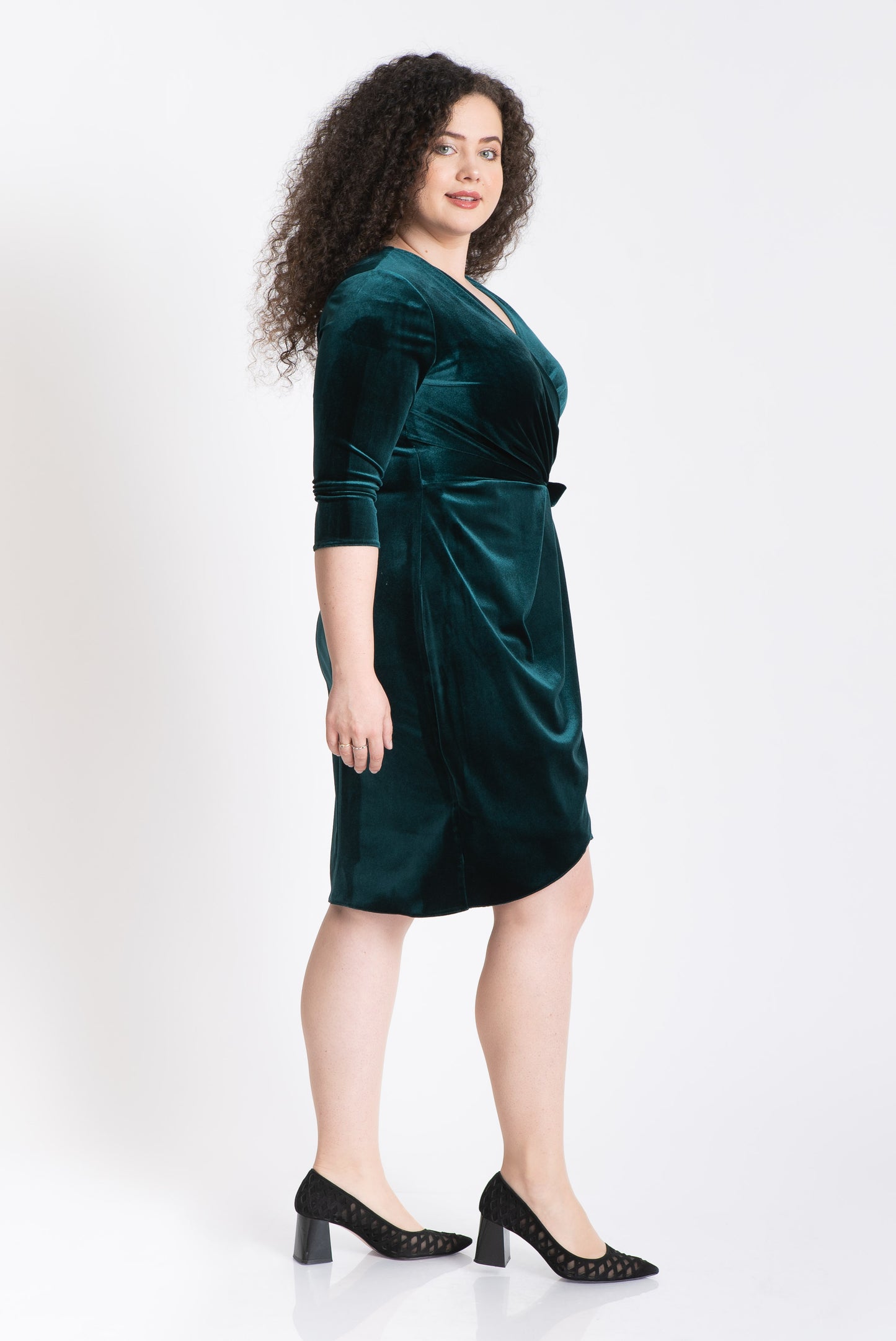 Rochie din catifea, verde