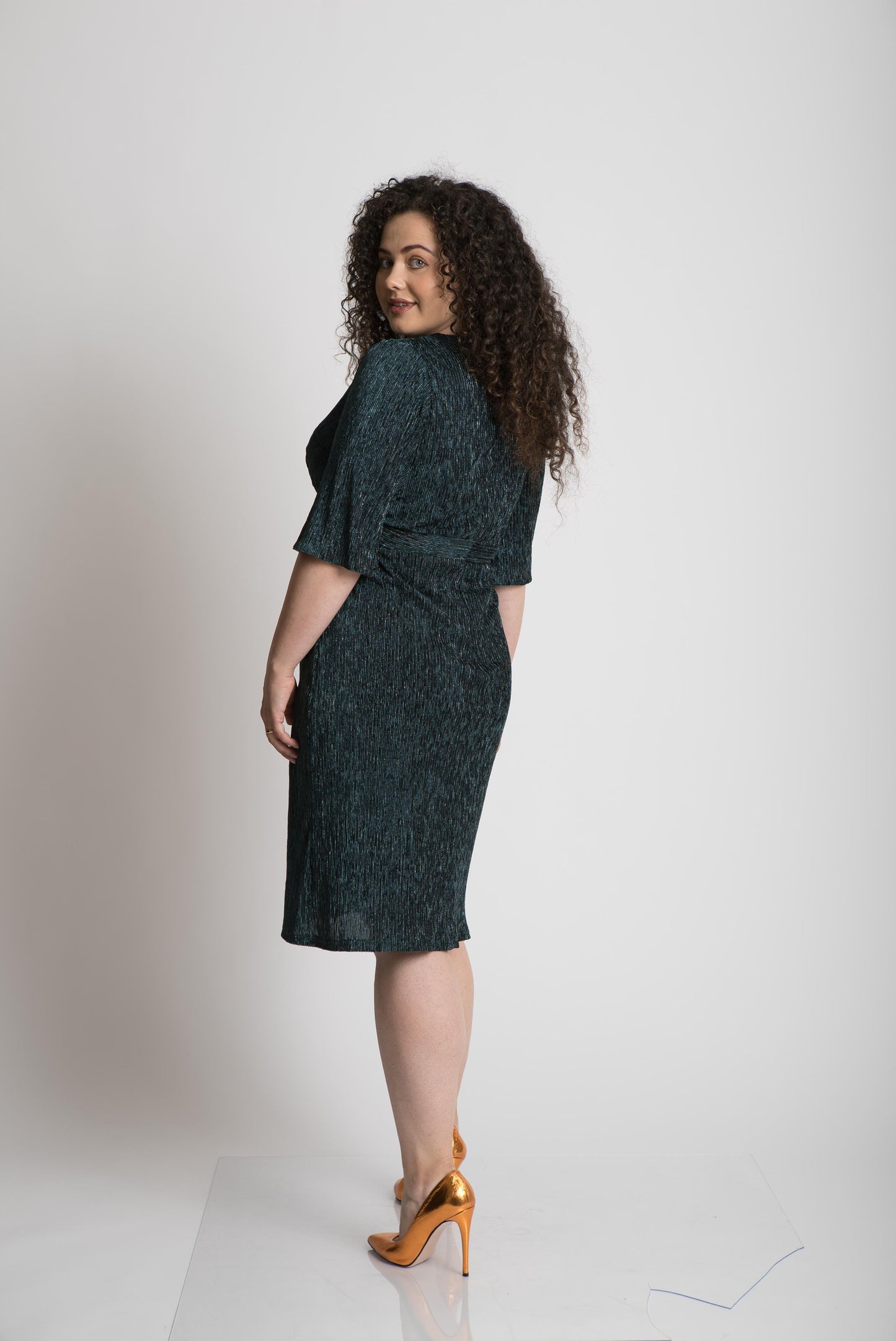 Rochie din lurex, verde