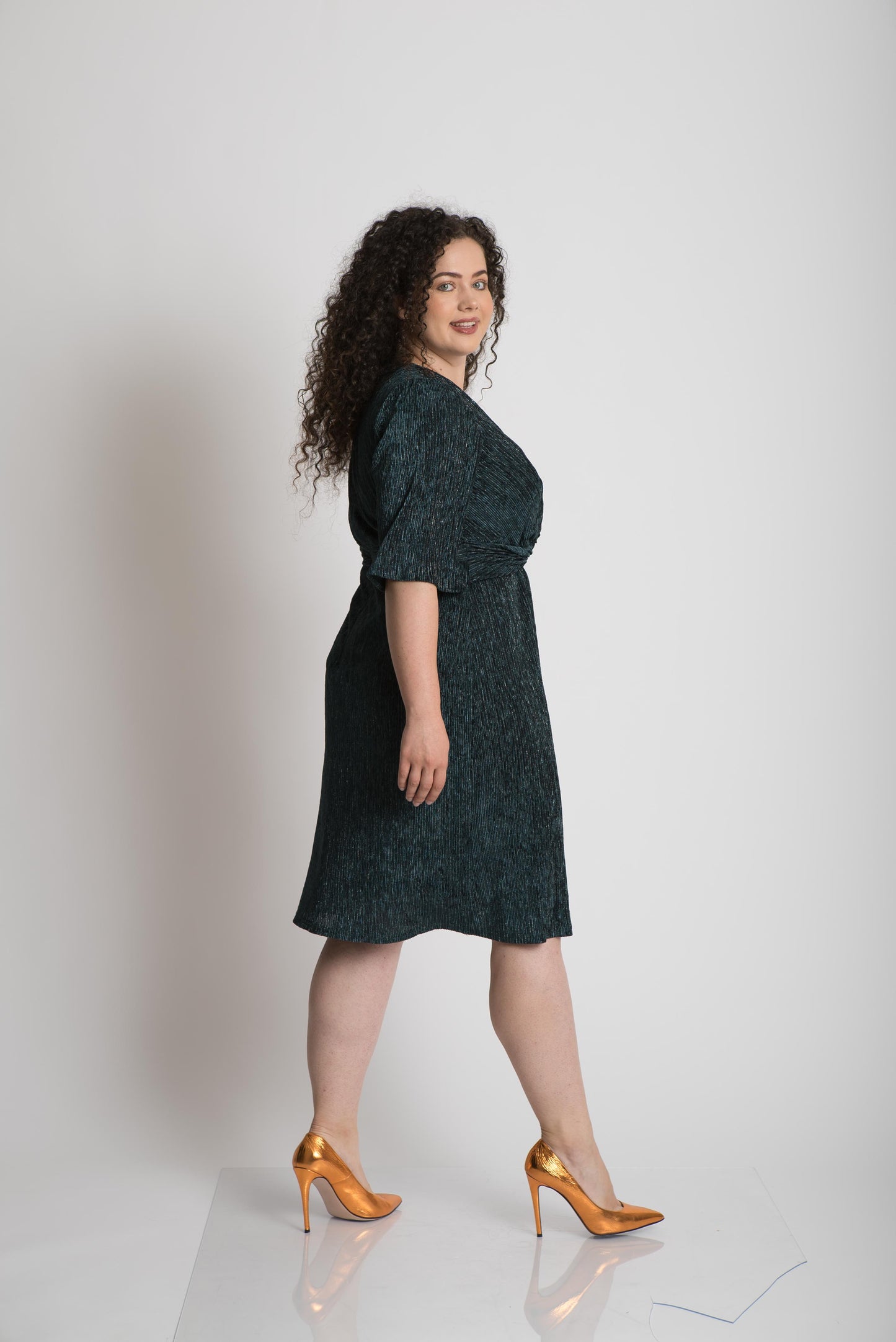 Rochie din lurex, verde