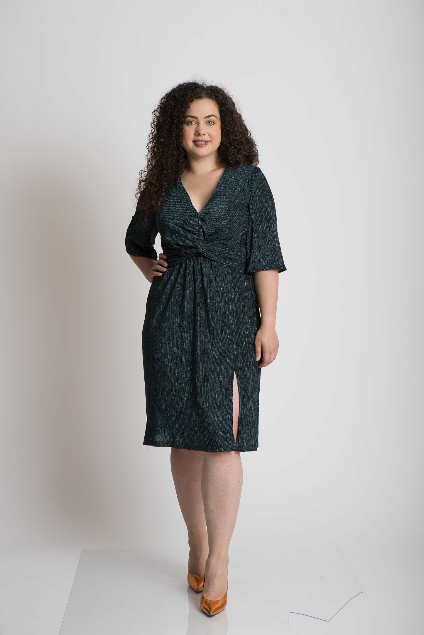 Rochie din lurex verde
