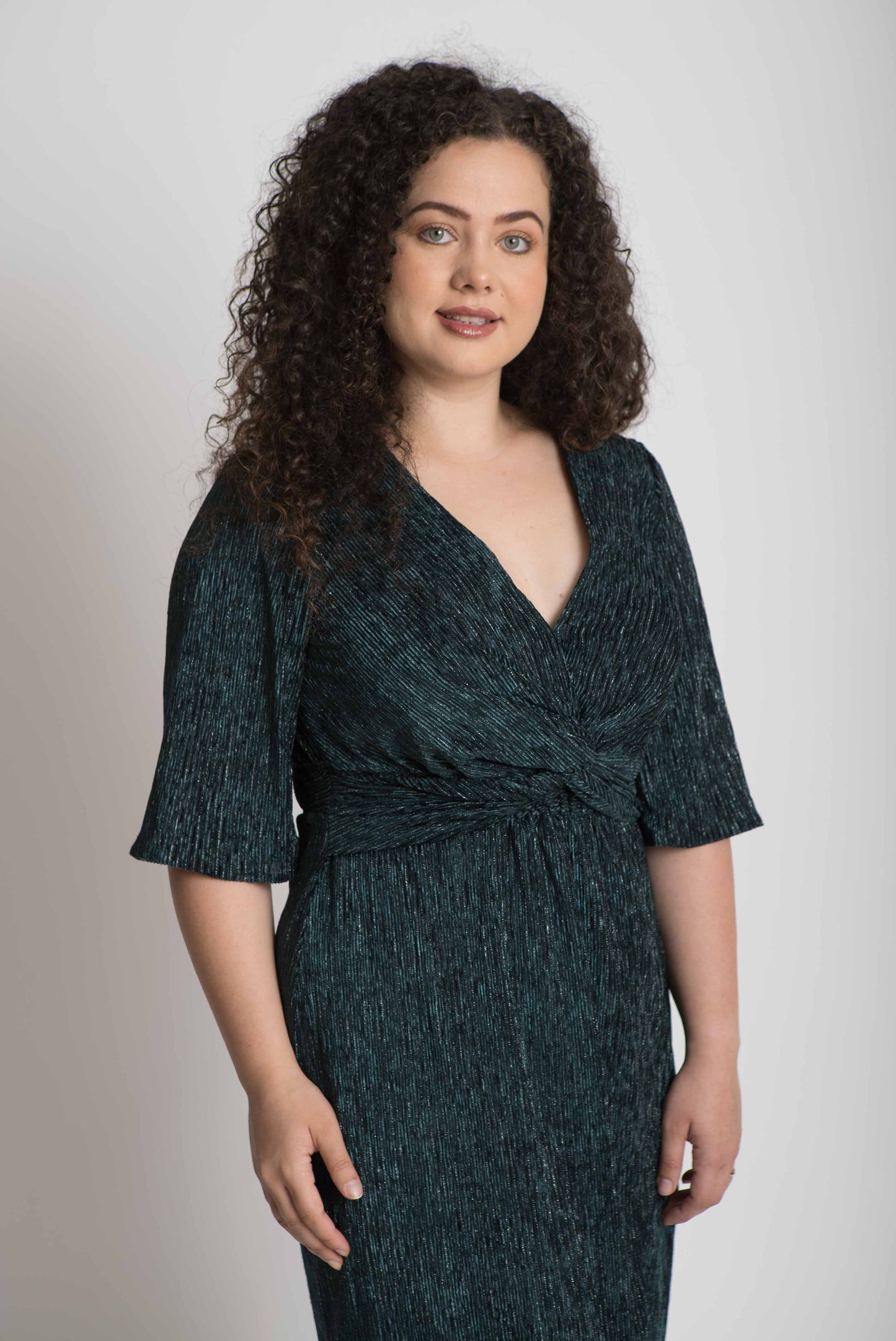 Rochie din lurex, verde