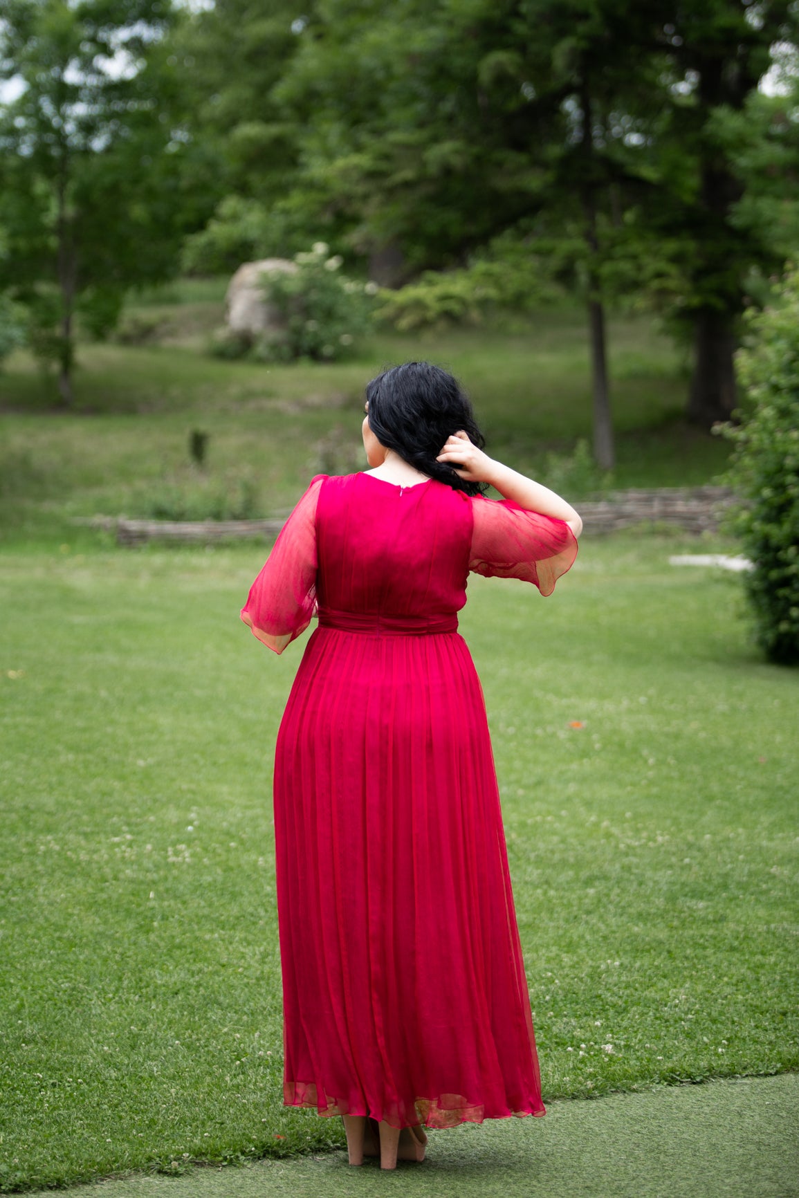 Rochie din matase lunga