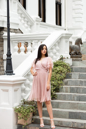 Rochie roz pudra de soacra