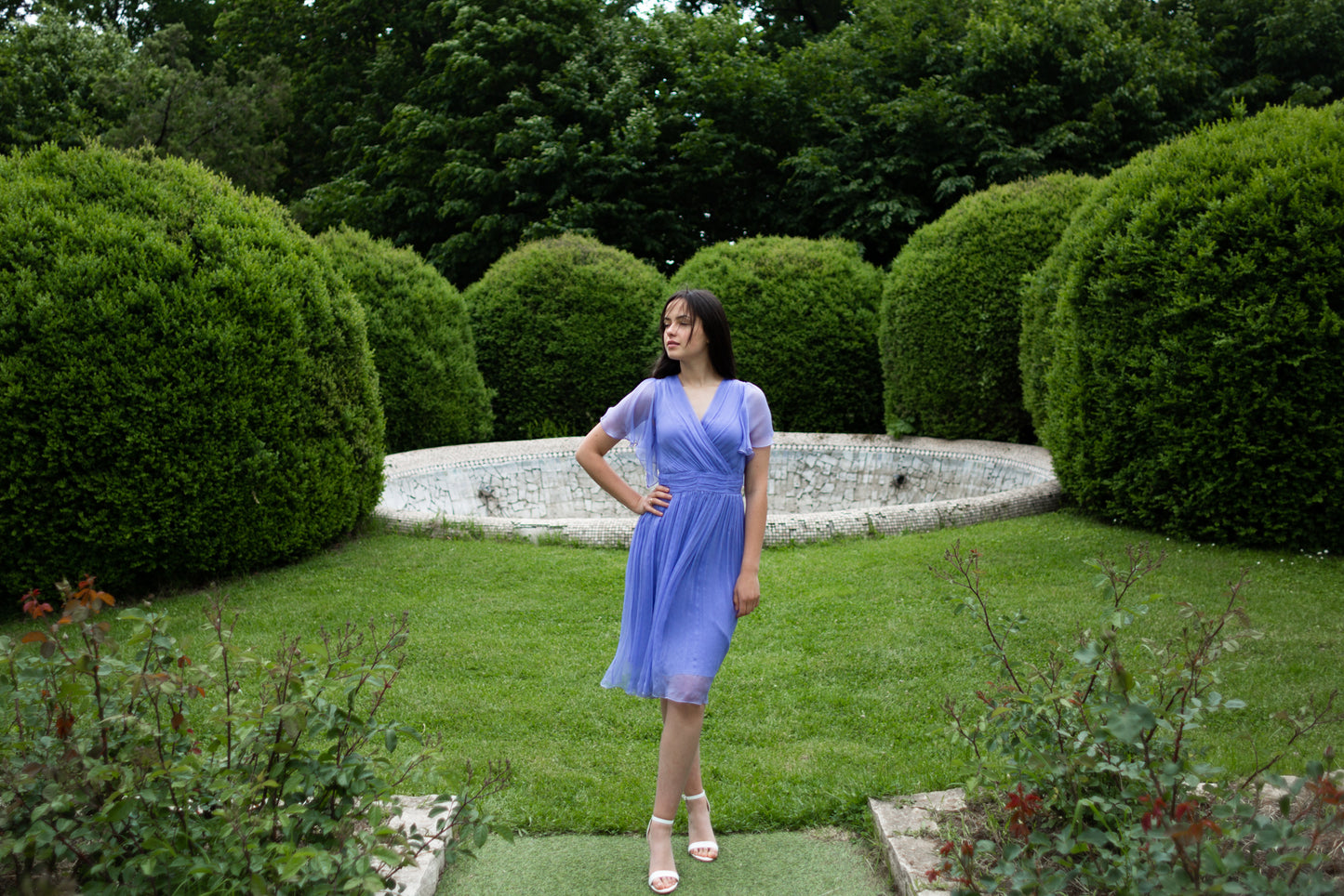 Rochie din matase lavanda