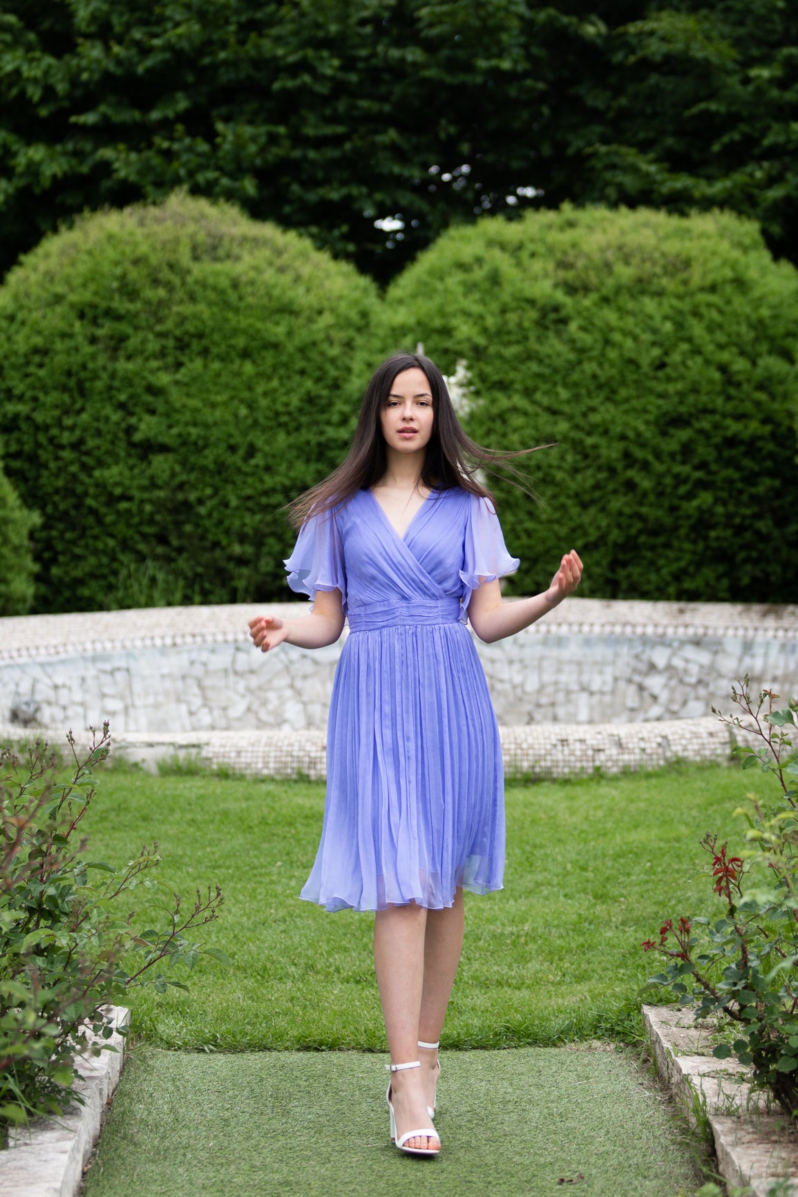 Rochie din matase lavanda
