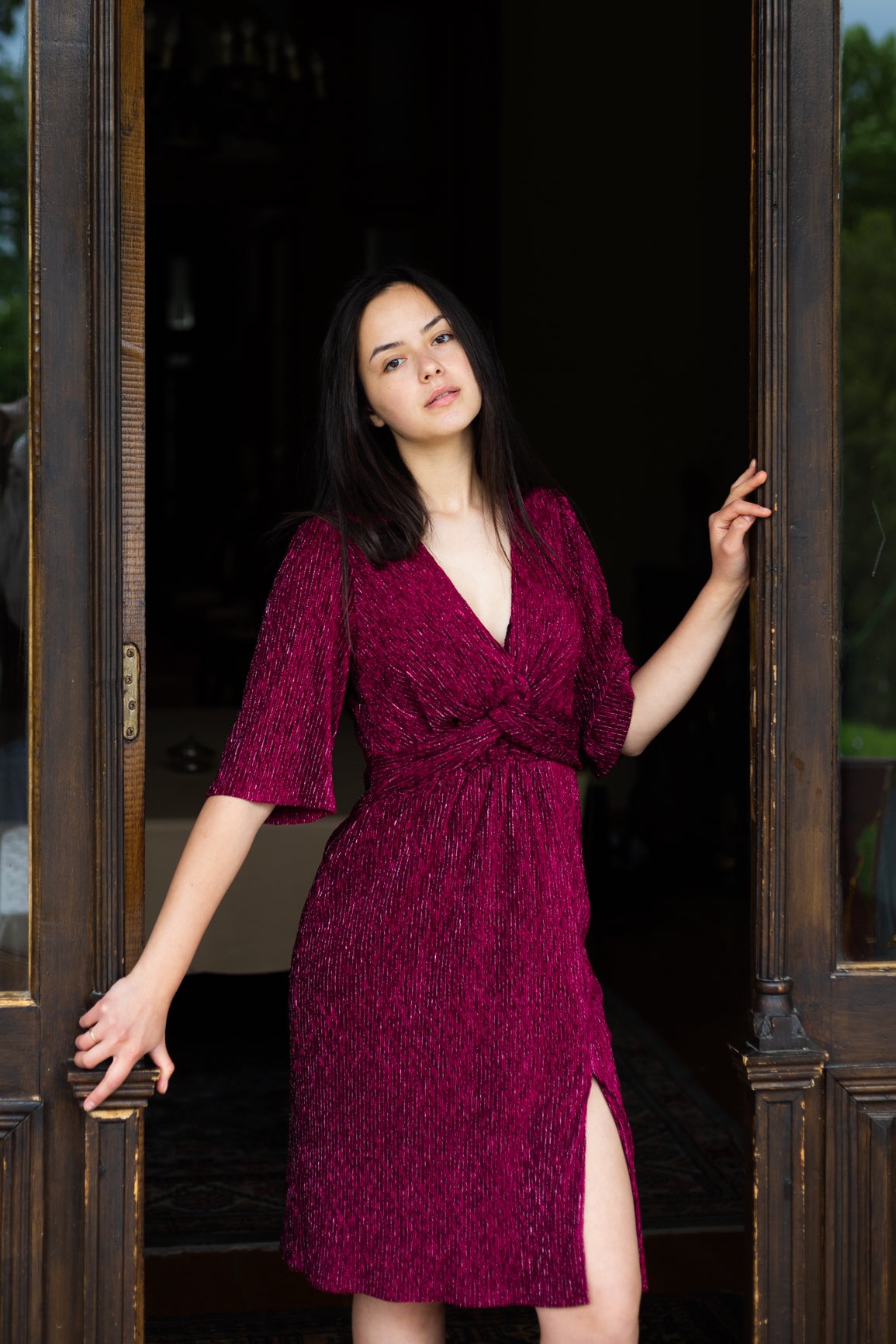 Rochie cu nod, rosie