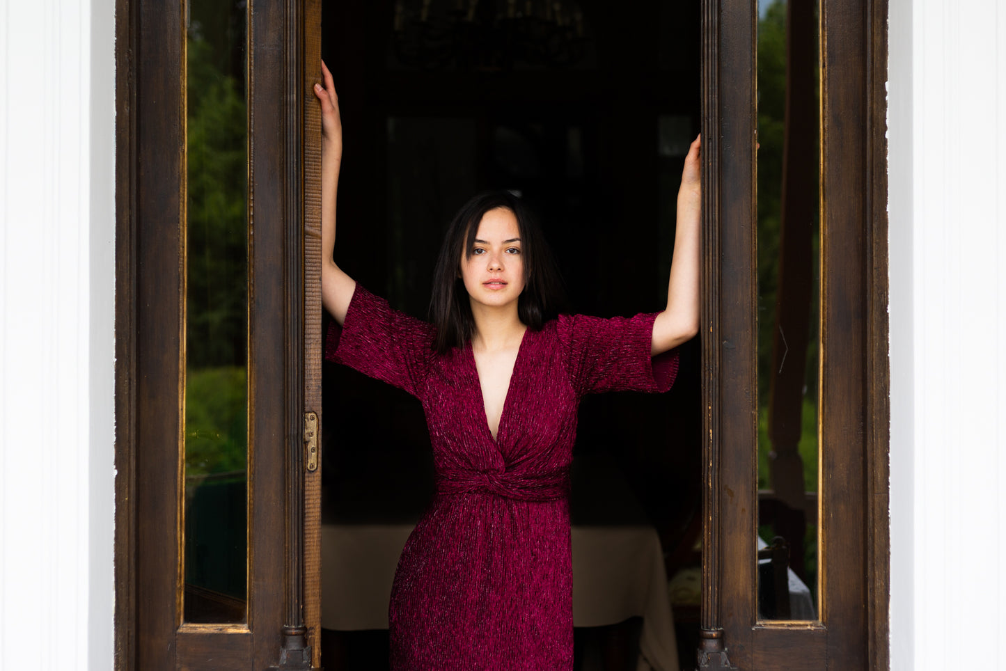 Rochie cu nod rosie lizzet