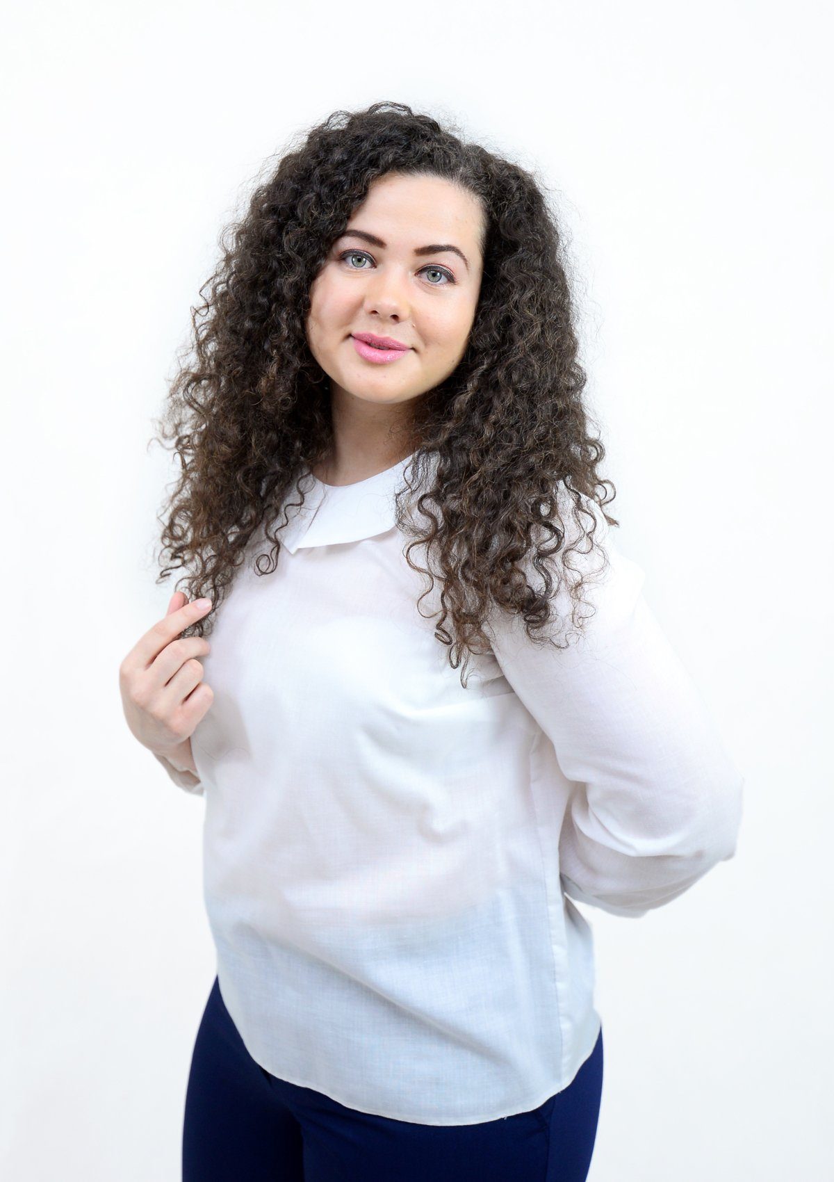 Bluza clasica din bumbac, alba