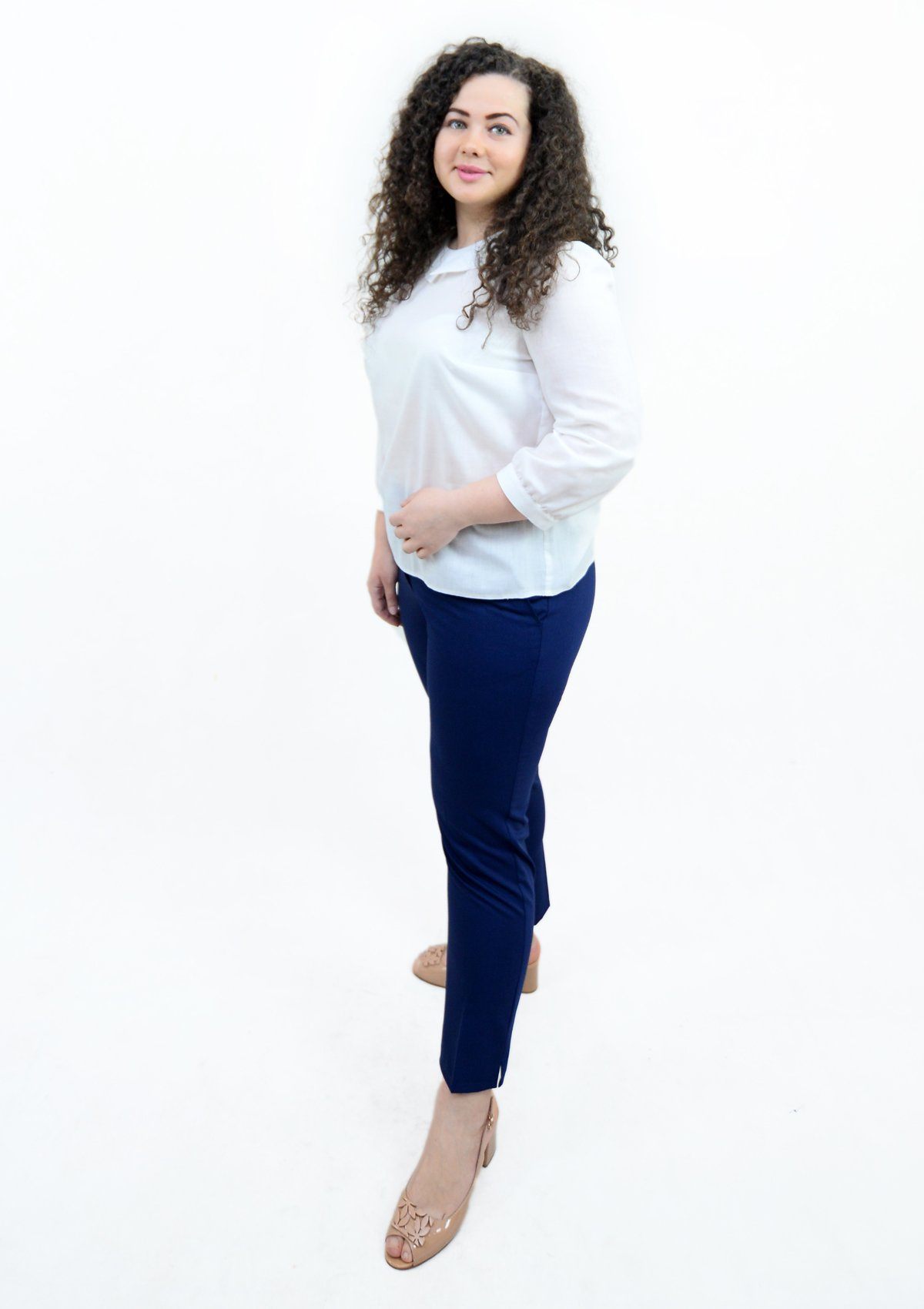 Bluza clasica din bumbac, alba