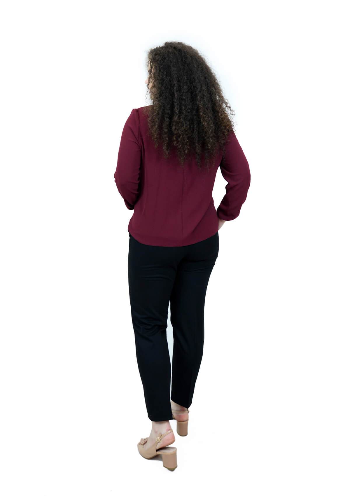 Bluza cu detaliu in fata, visinie Bluza B30006