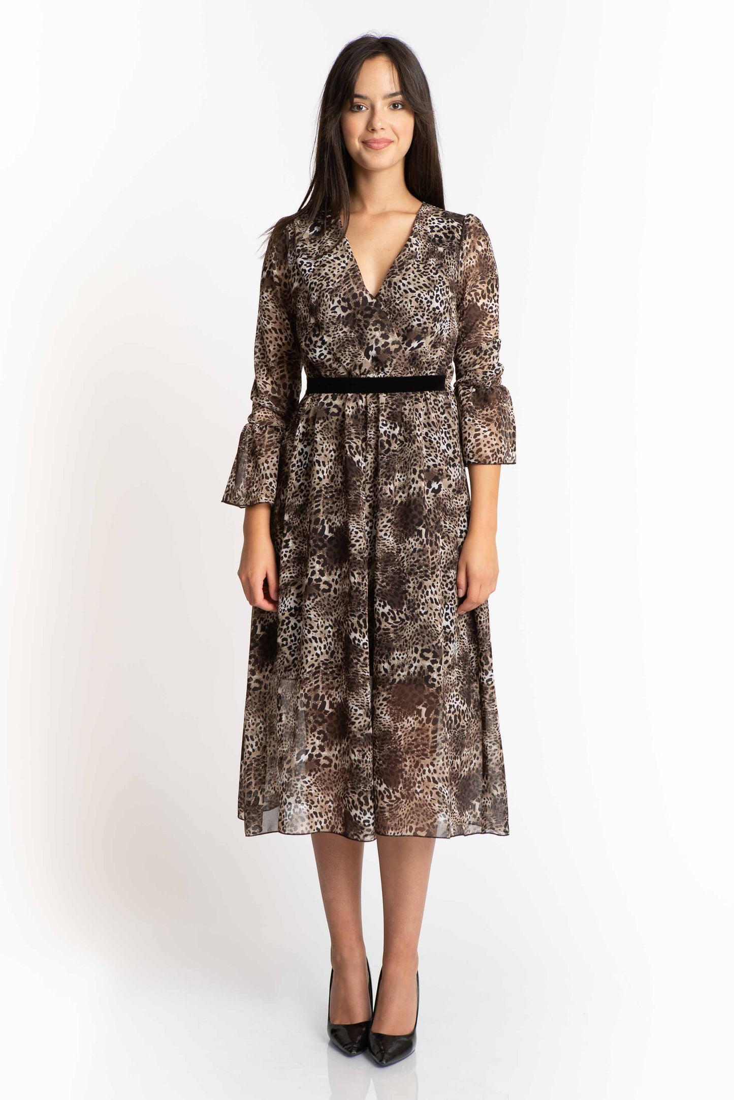 Rochie imprimata voal
