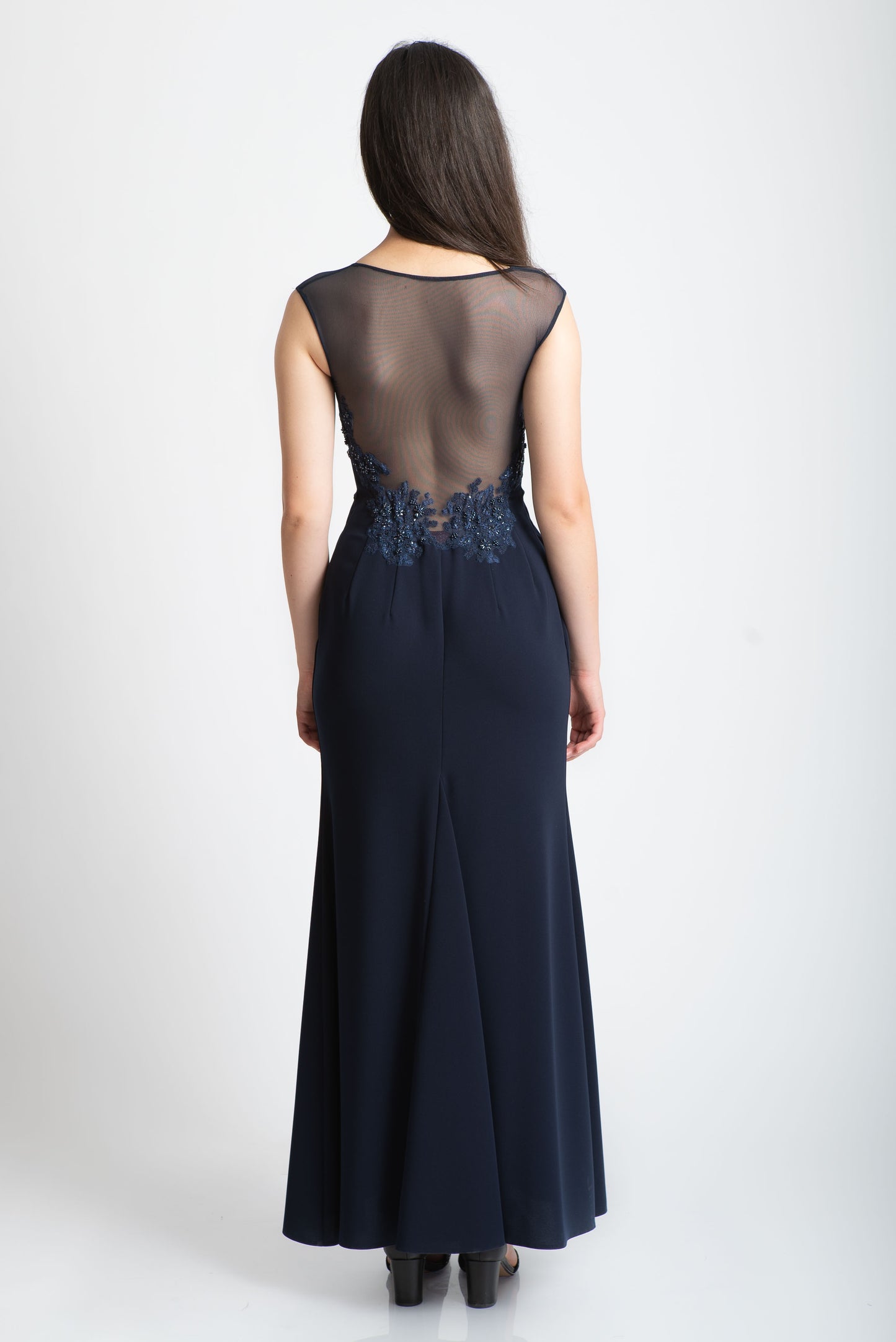 Rochie tip sirena bleumarin