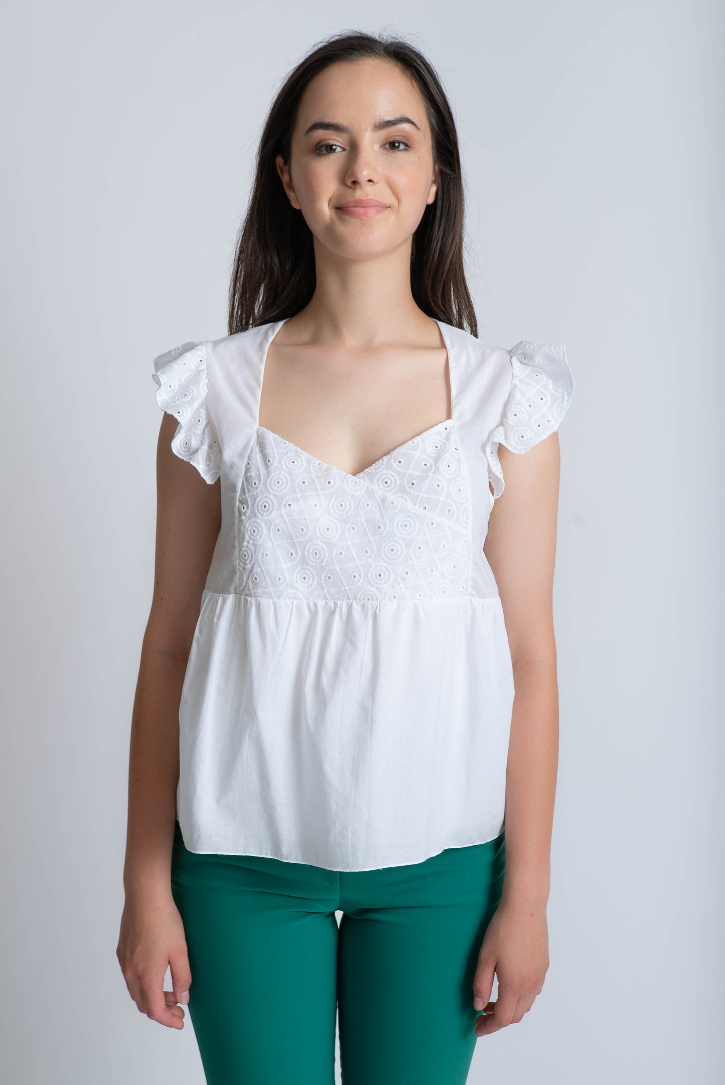 Bluza din bumbac, alb #culori_alb