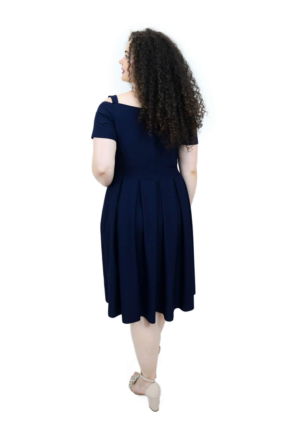 Rochie brodata, bleumarin Rochie R80056