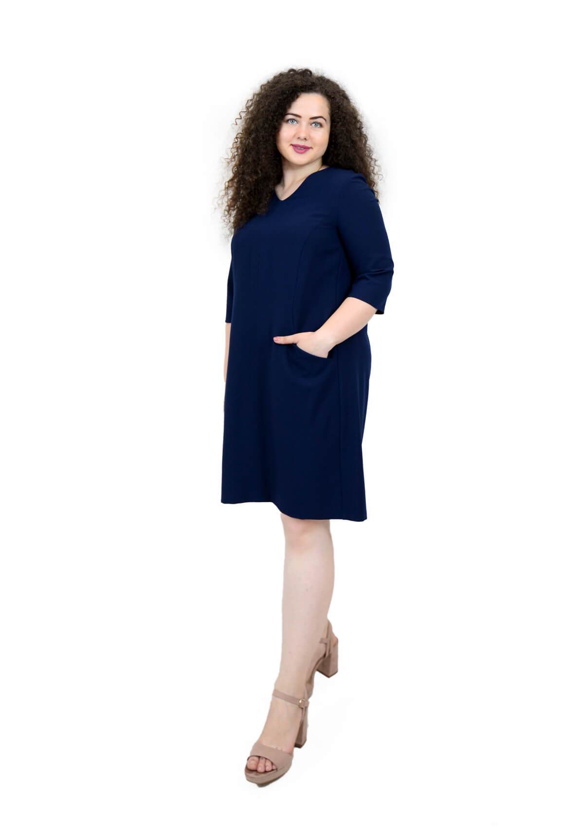 Rochie casual cu maneci trei sferturi, bleumarin Rochie R80020