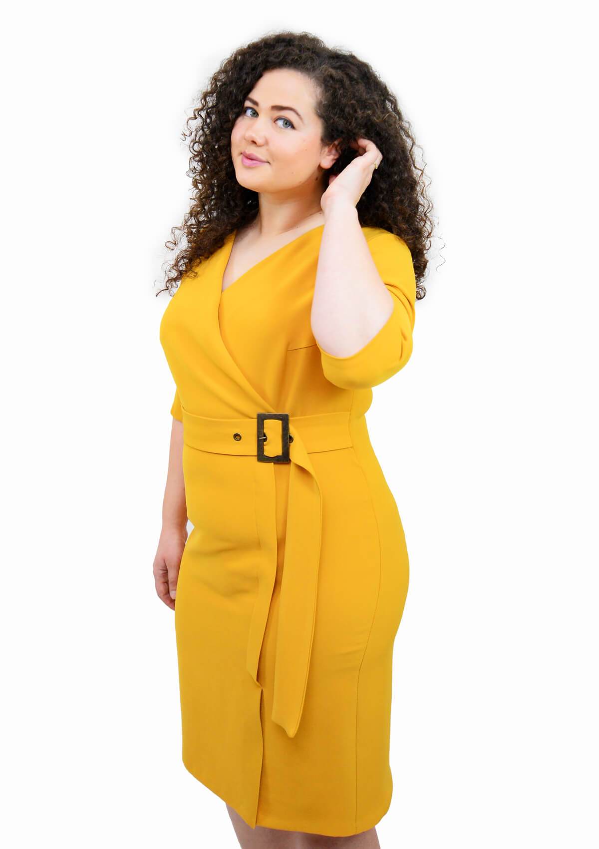 Rochie cu catarama, galbena Rochie R80179