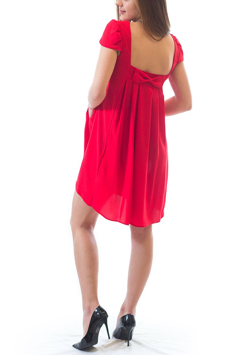 Rochie cu fundă la spate roșie Rochie R80054