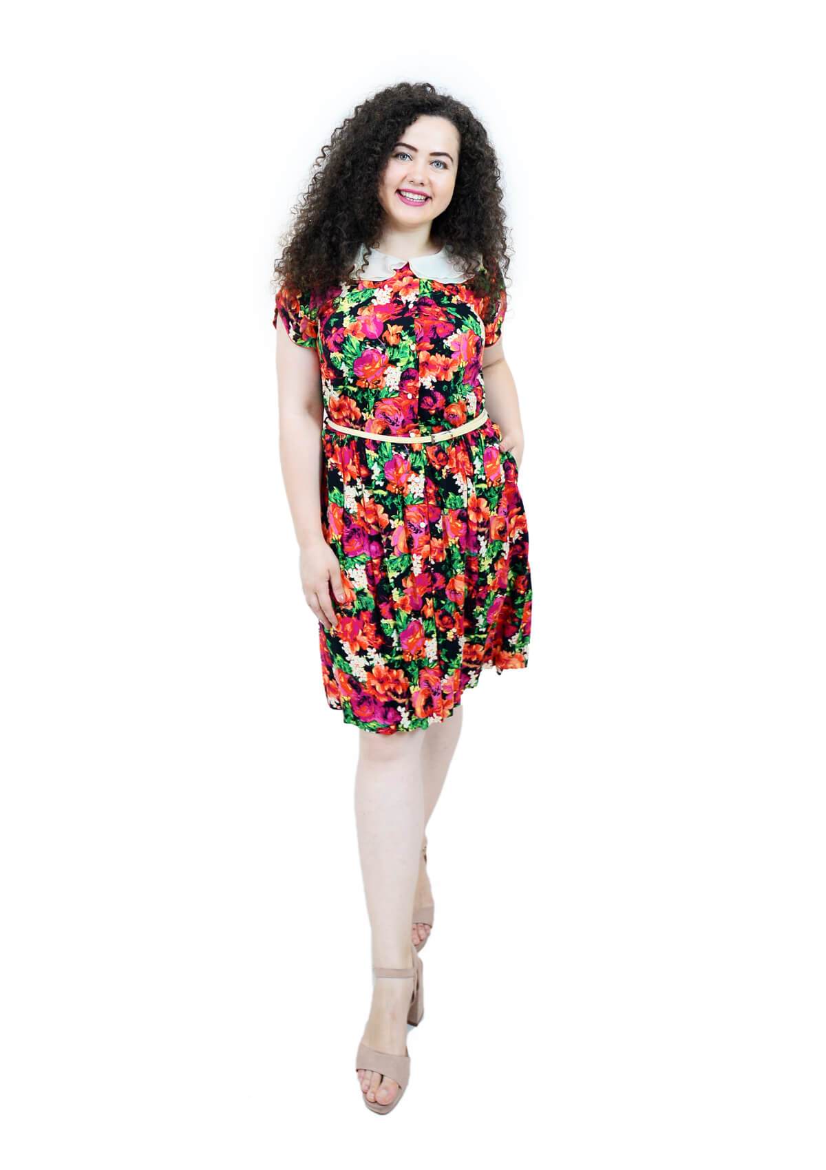 Rochie cu guleras, imprimata Rochie R80242