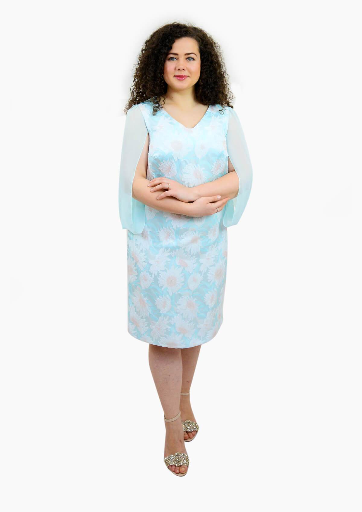 Rochie cu maneci din voal, bleo Rochie R80046