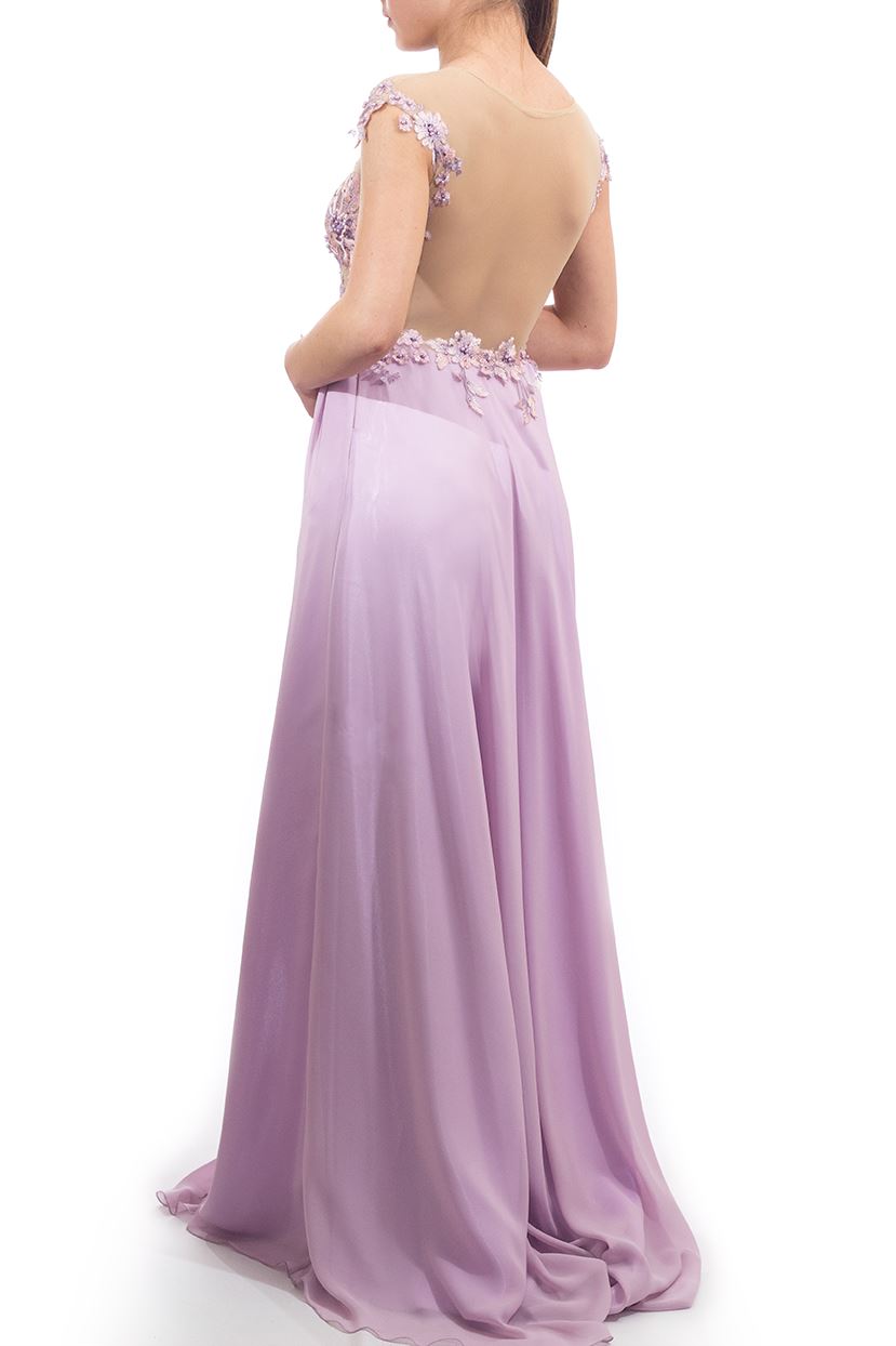 Rochie cusută manual liliac Rochie R800257