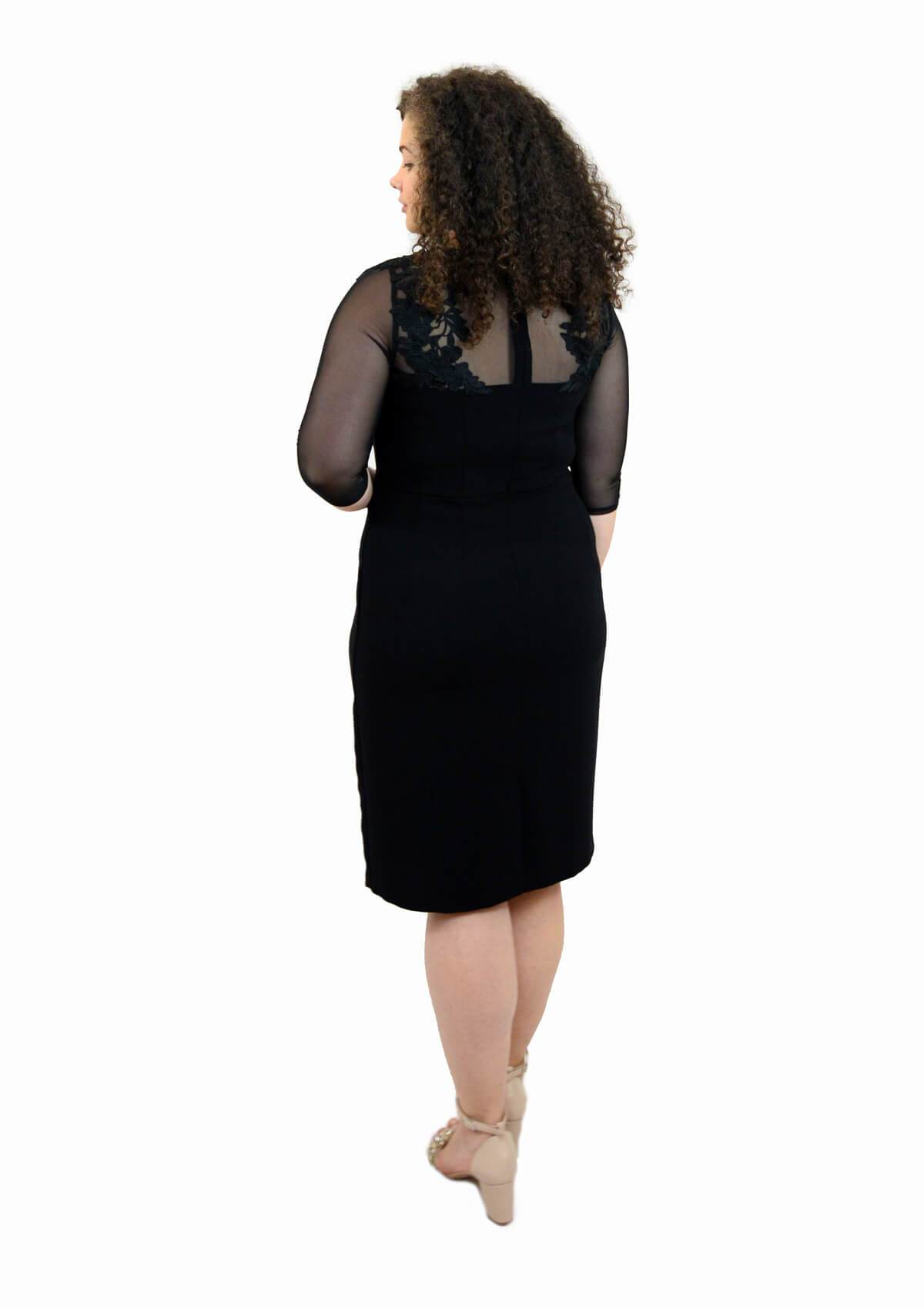 Rochie cusuta manual, negru Rochie R80017