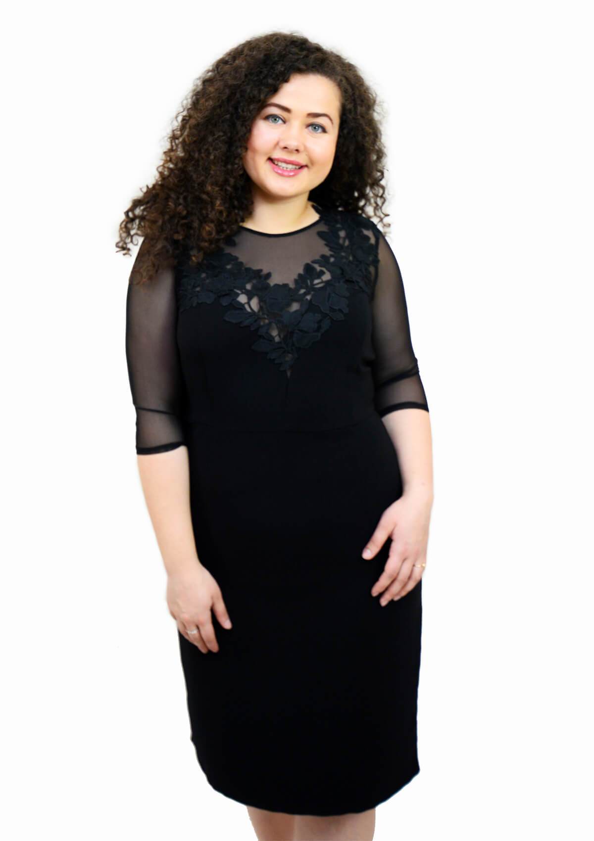 Rochie cusuta manual, negru Rochie R80017