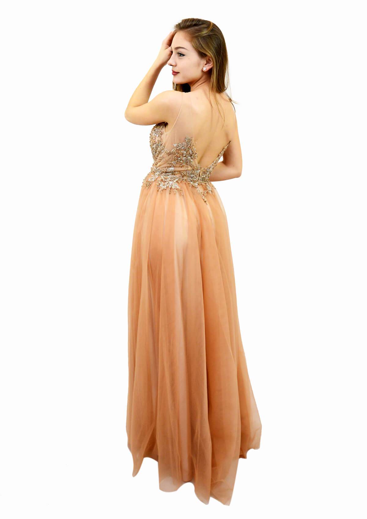 Rochie cusuta manual, nude Rochie R800390