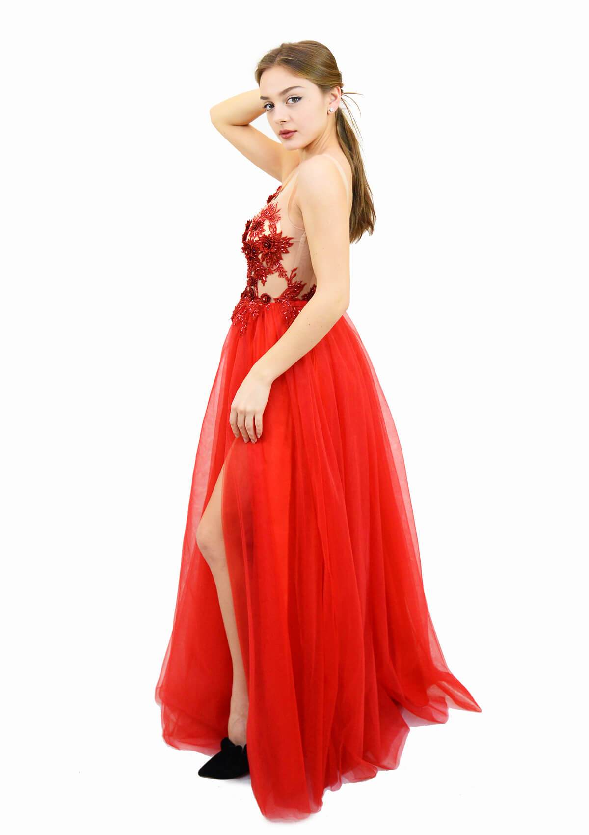 Rochie cusuta manual, rosie Rochie R80182