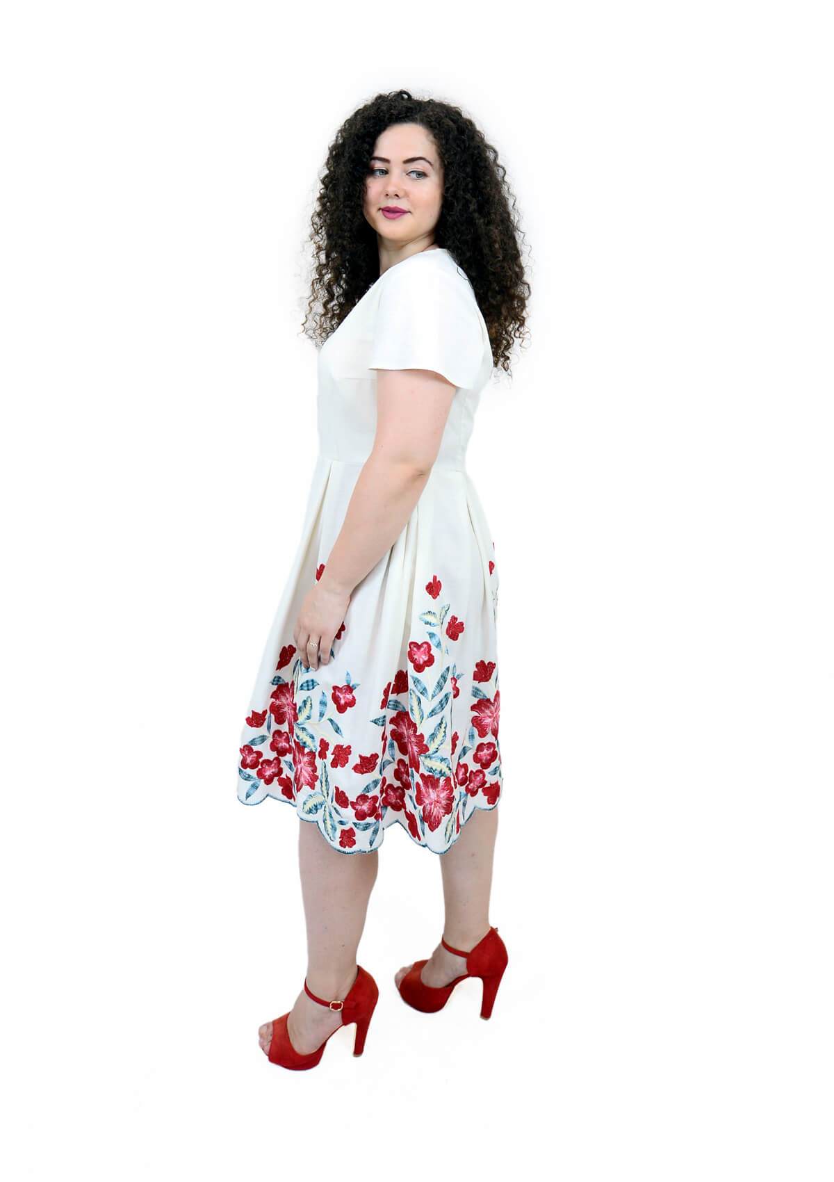 Rochie din in cu maci Rochie R80168