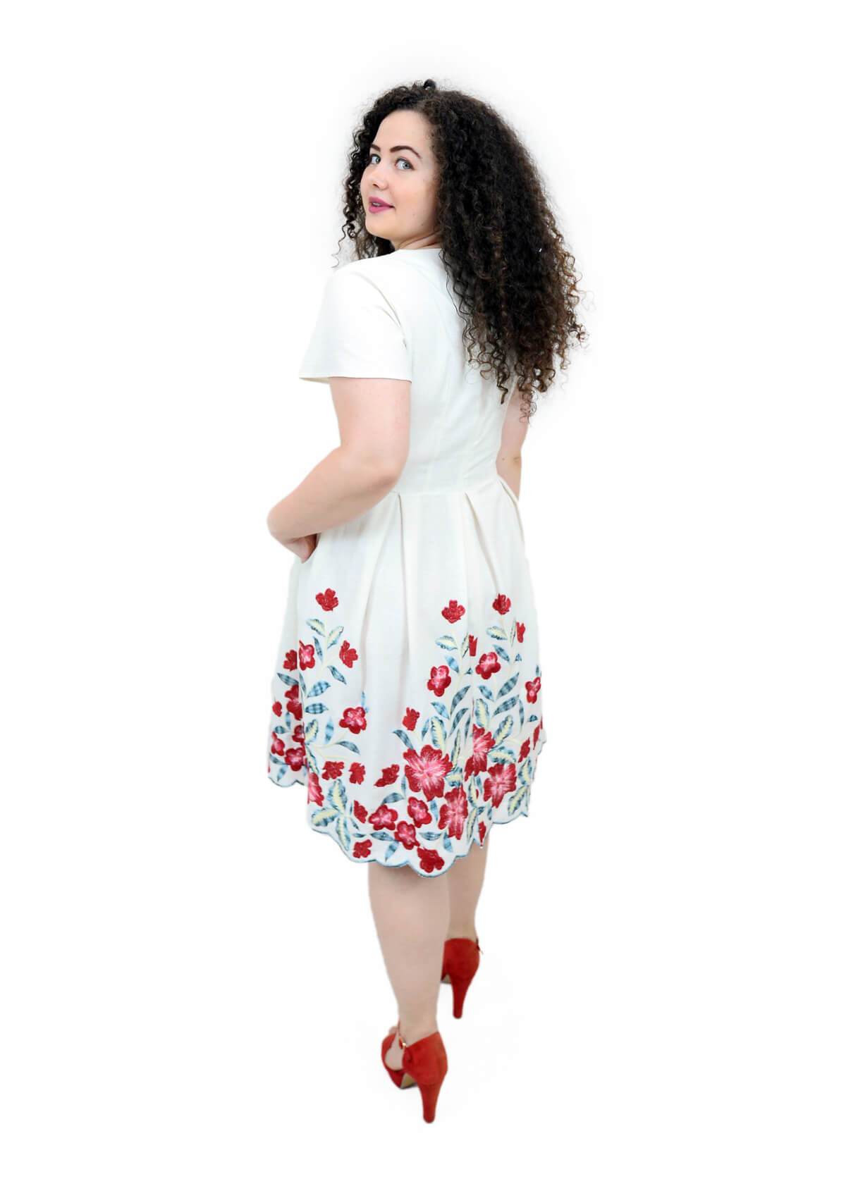 Rochie din in cu maci Rochie R80168