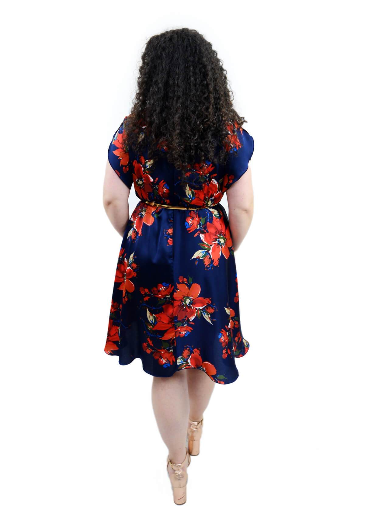 Rochie din voal imprimat, bleomarin Rochie R80188