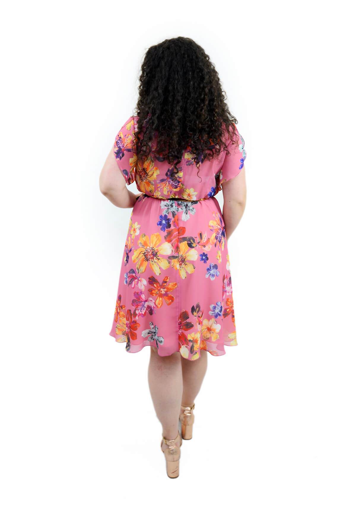 Rochie din voal imprimat, roz Rochie R80187