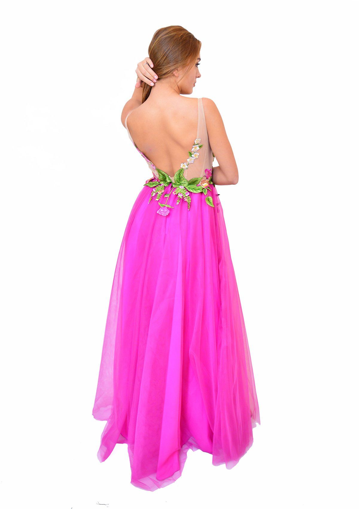 Rochie eleganta cusuta manual, mov Rochie R80137