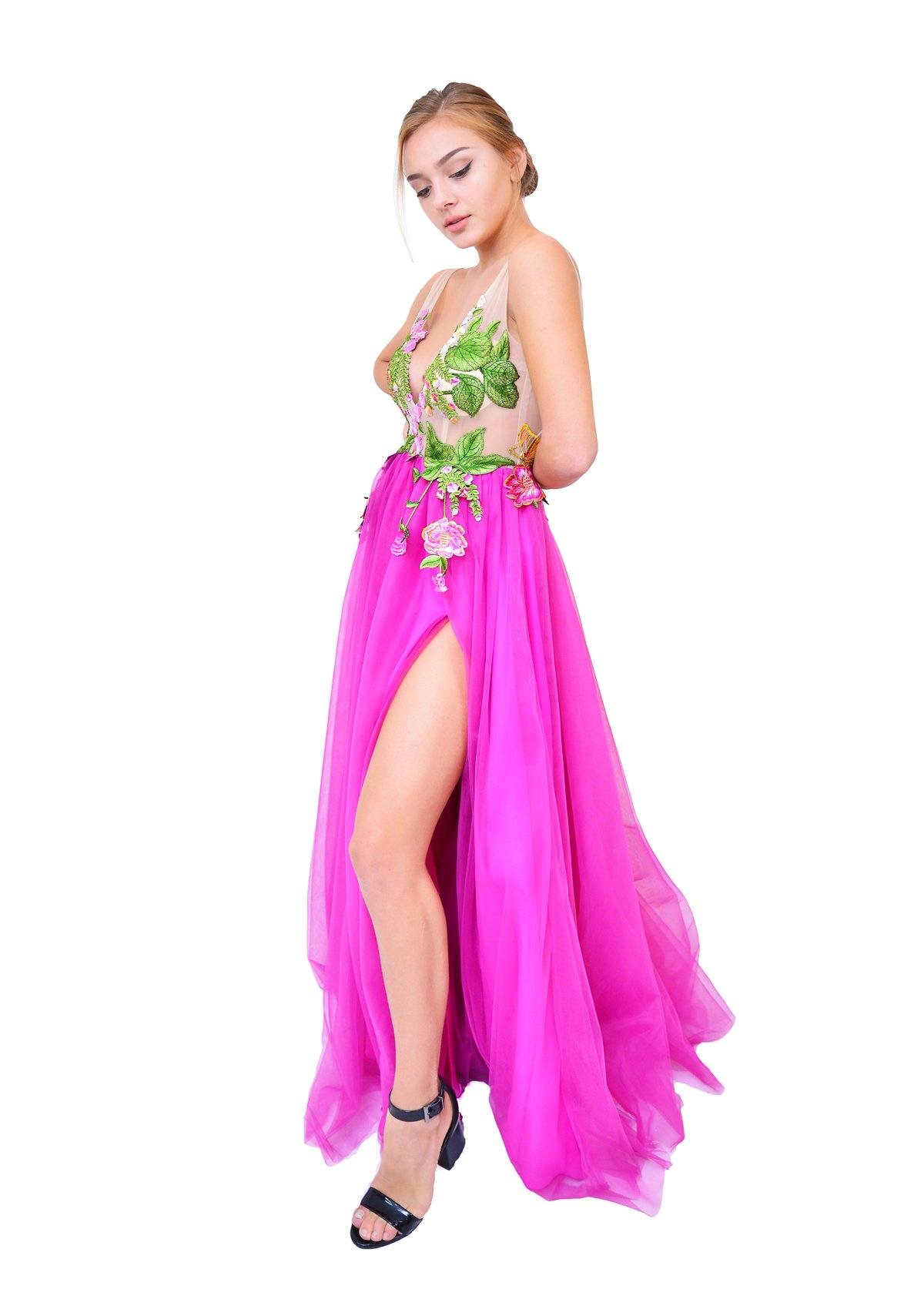 Rochie eleganta cusuta manual, mov Rochie R80137