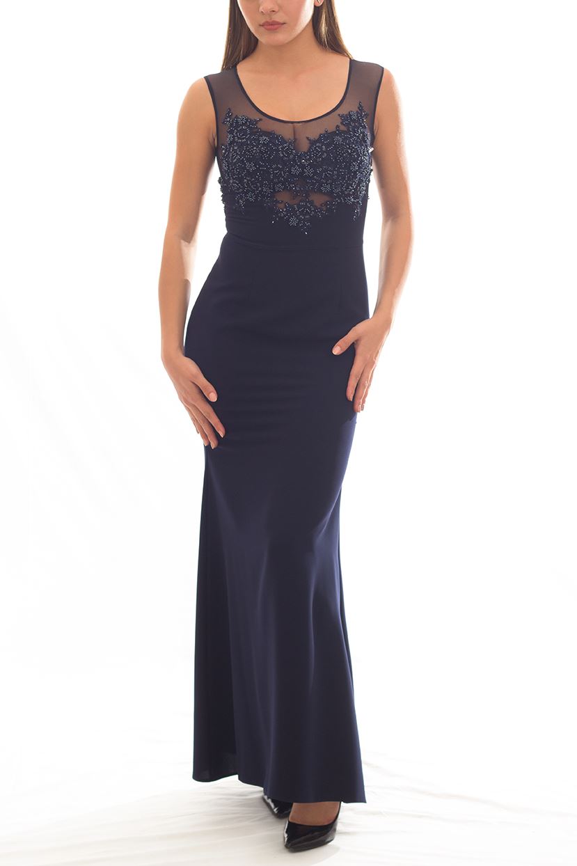 Rochie tip sirena bleumarin