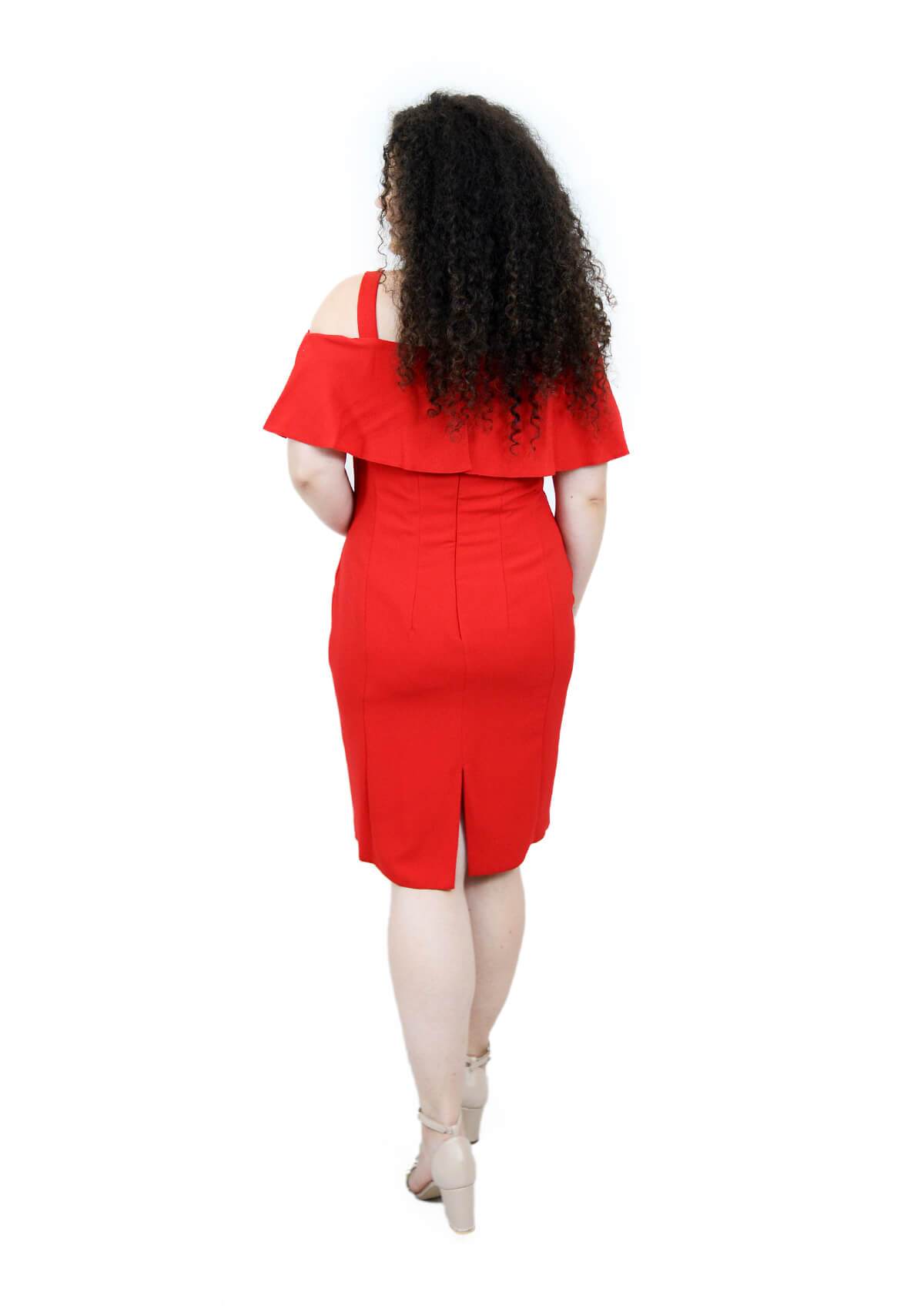 Rochie mulata cu umerii goi, rosie Rochie R80235