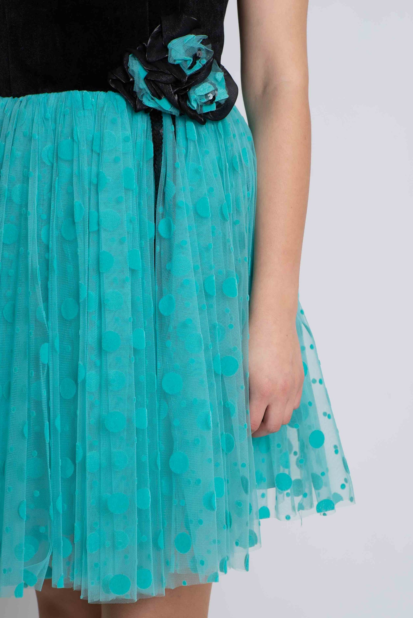 Rochie cu tulle, albastra