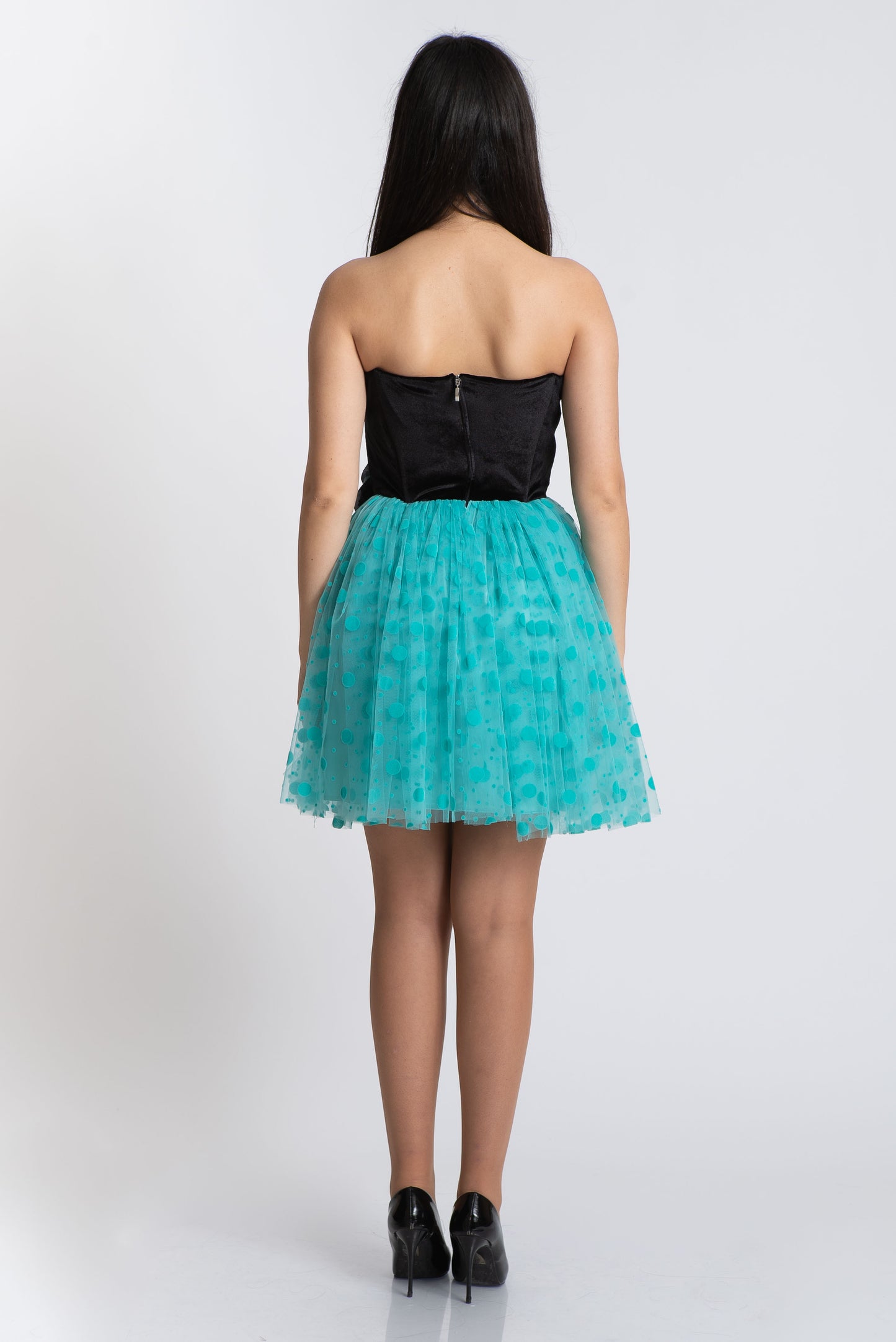 Rochie cu tulle, albastra