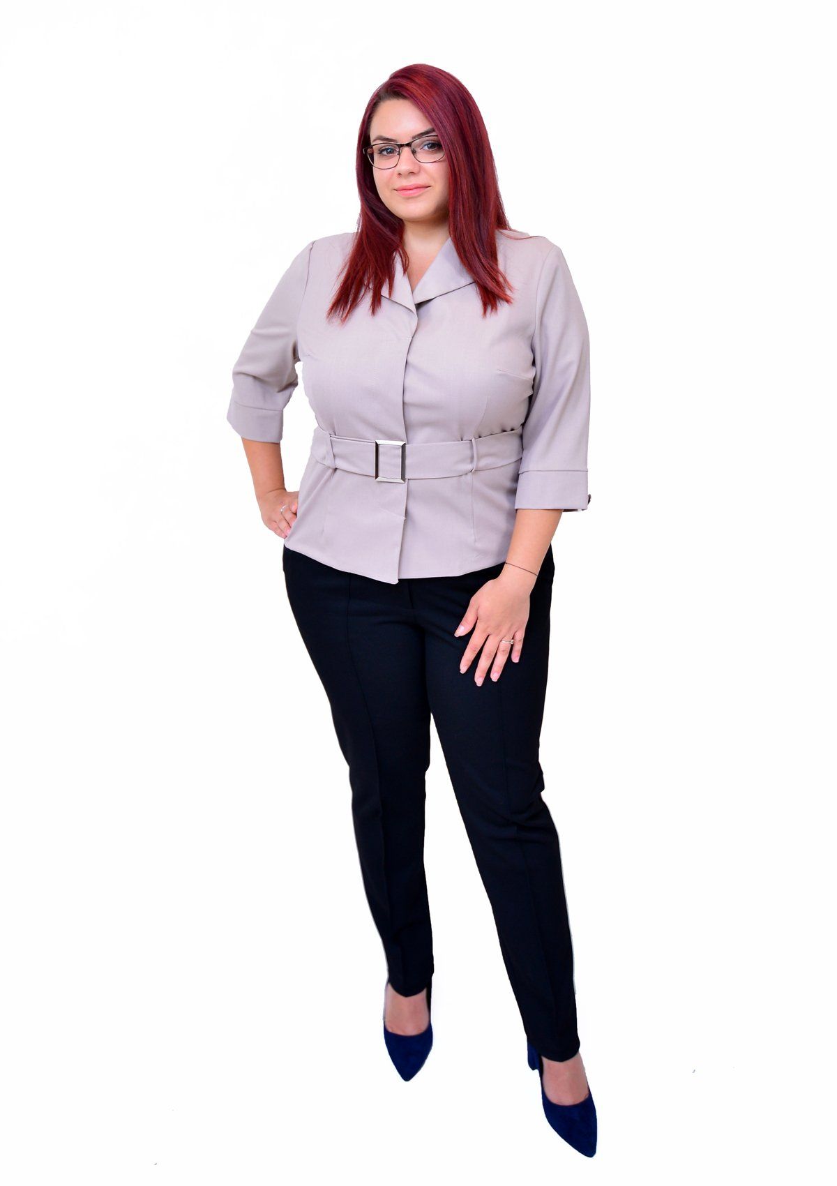 Sacou office cu catarama, gri Sacou S40017