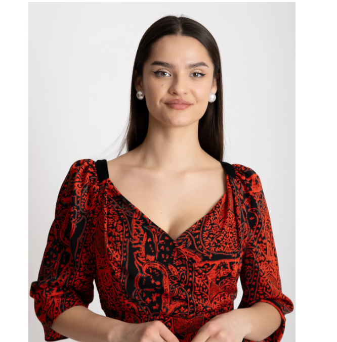 rochie imprimata rosie