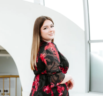 rochie din voal imprimata rosie
