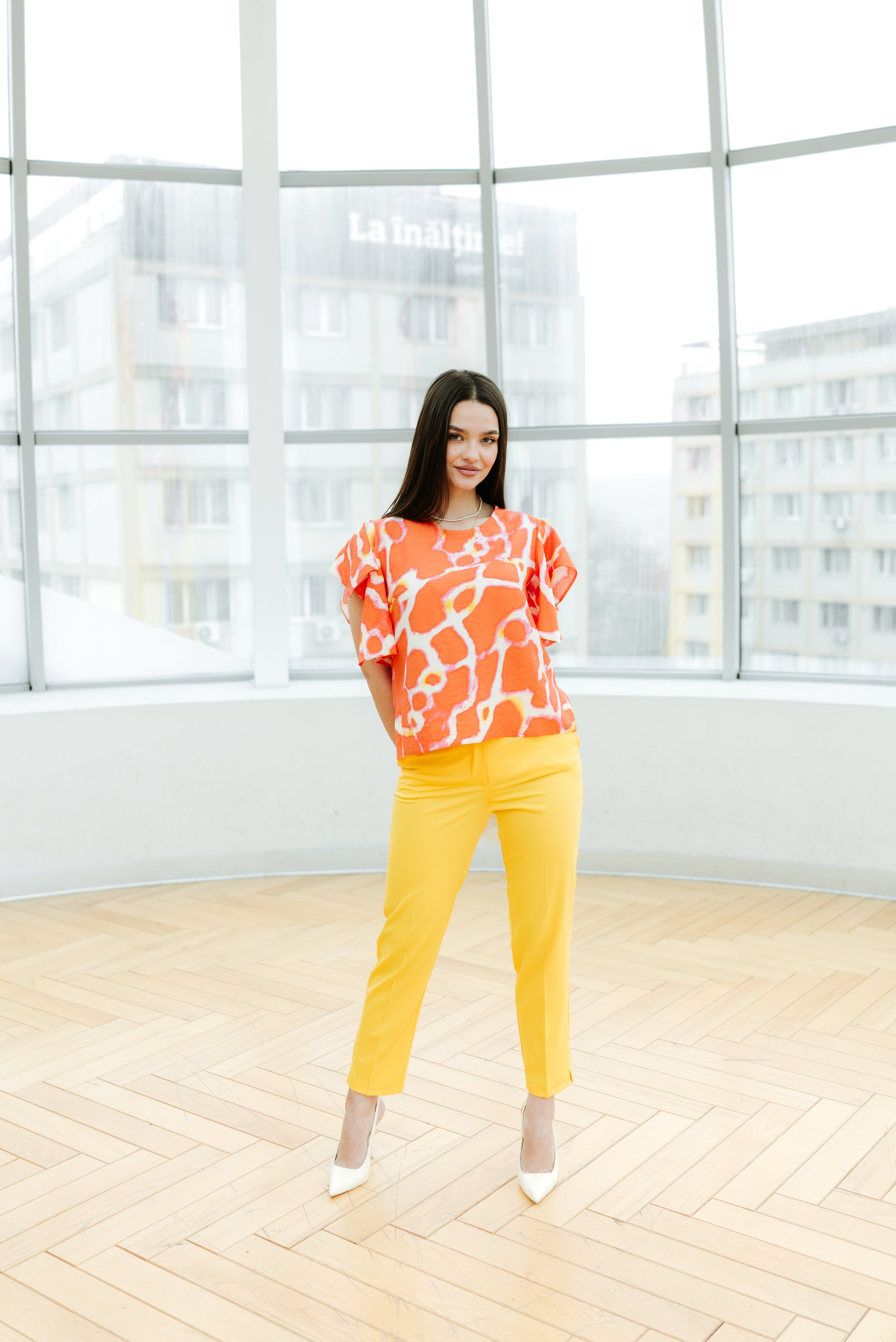 Bluza din viscoza oranj