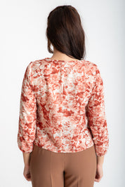 Bluza voal alb rosu