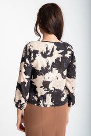 Bluza voal alb negru